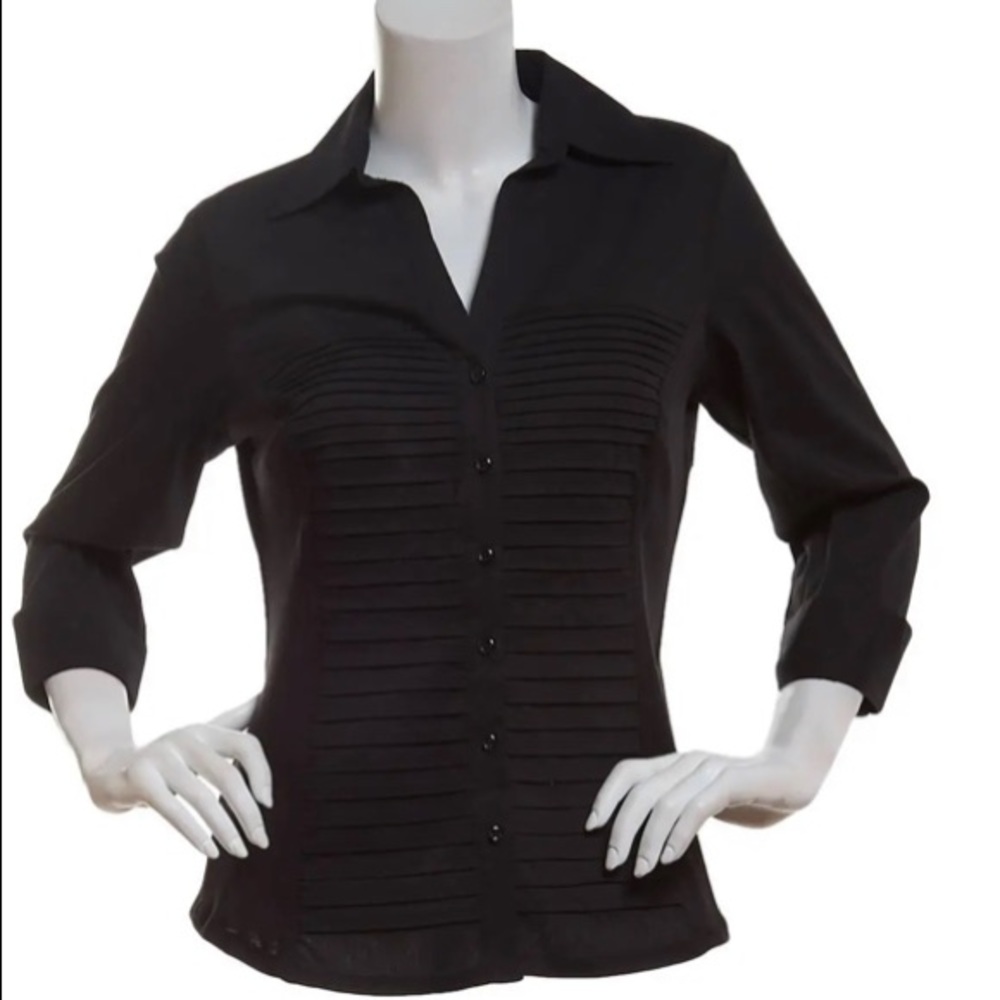 Zac & Rachel button down 3/4 sleeve blouse. Size L
